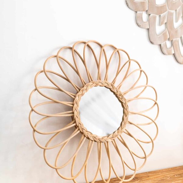 rattan spiegel blume