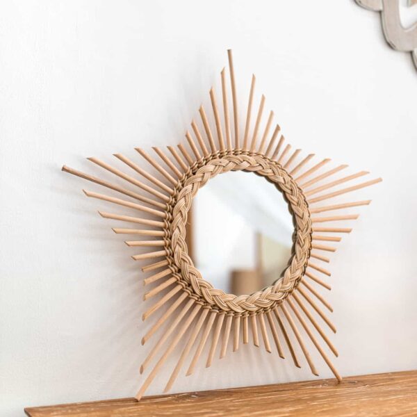 rattan spiegel stern