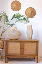 abazur rattanowy w stylu boho podluzny