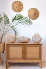 ufo recznie robiony klosz z rattanu