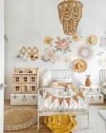 holzperlen kronleuchter beige m