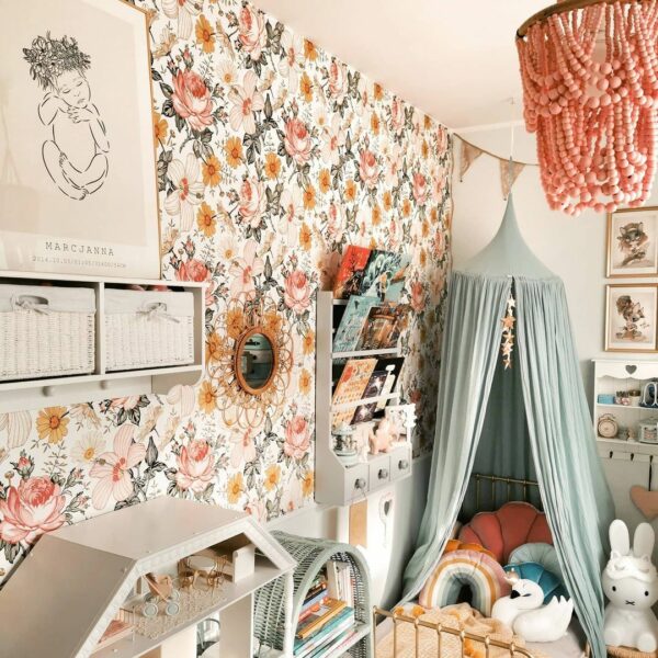 holzperlen kronleuchter pink l