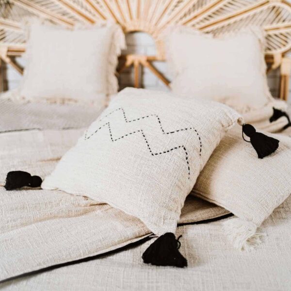 kissenbezug aus rohbaumwolle boho erang