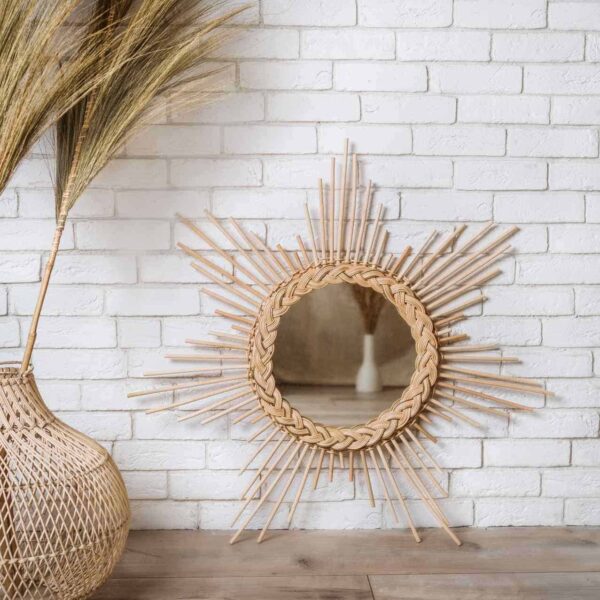 rattan spiegel blume xl