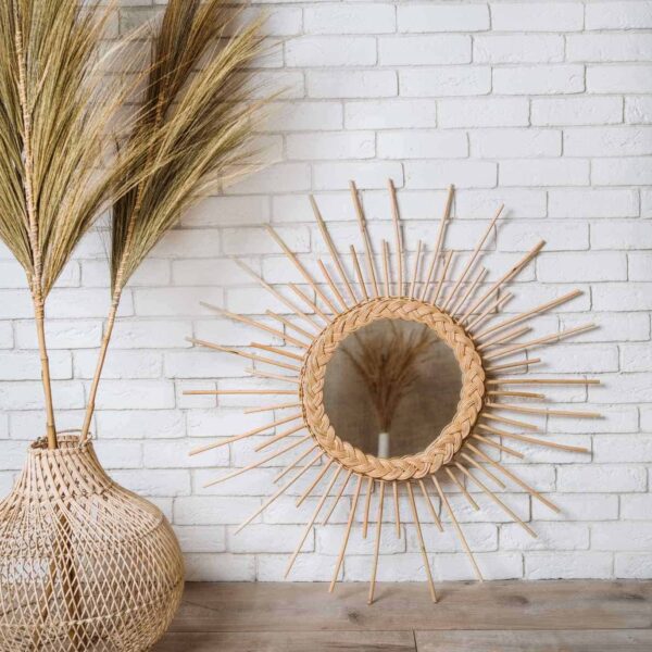 rattan spiegel sonne xl