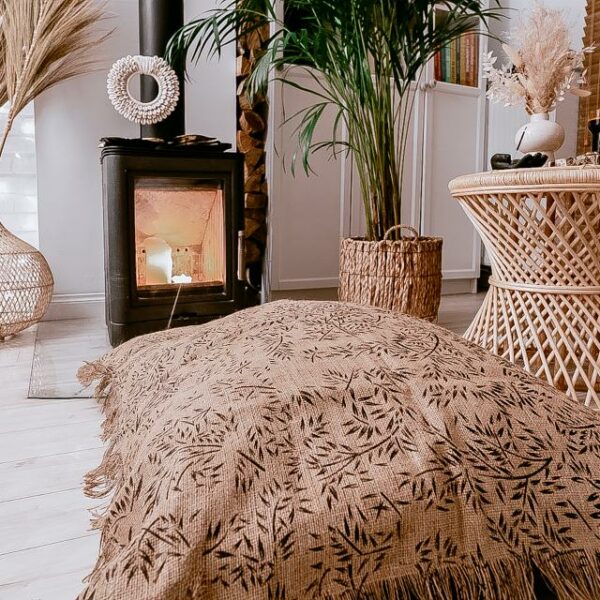 duza poszewka z juty boho