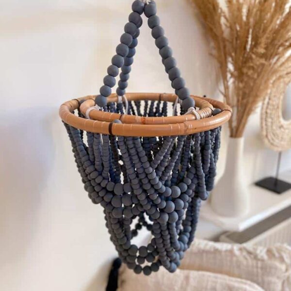 holzperlen kronleuchter marine m