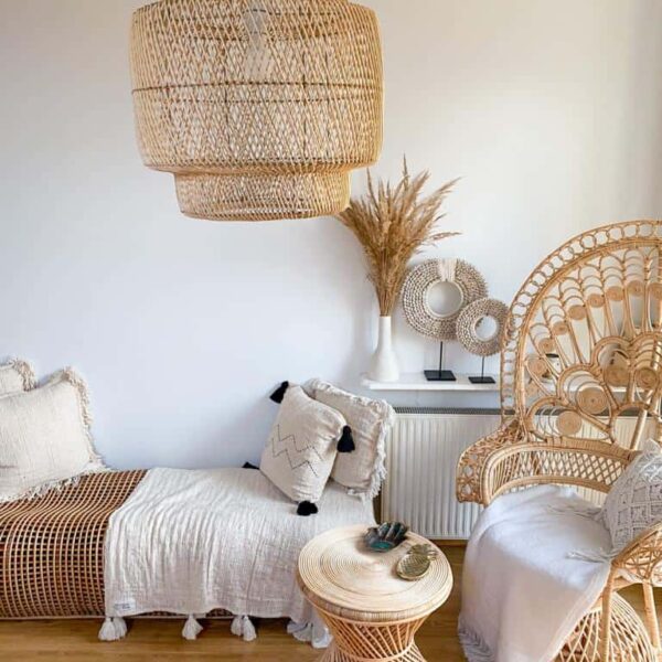 klosz rattanowy abazur z rattanu