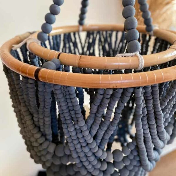 zyrandol koraliki drewniane boho