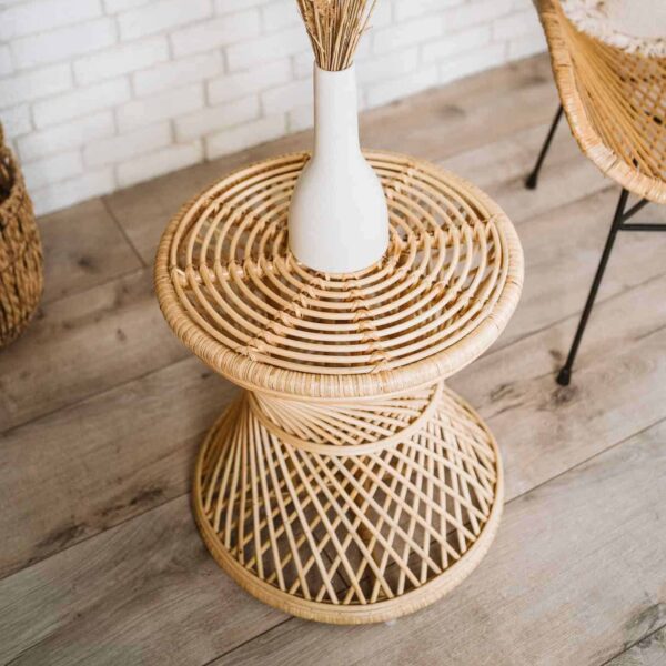 rattan runder kaffeetisch kubu 2