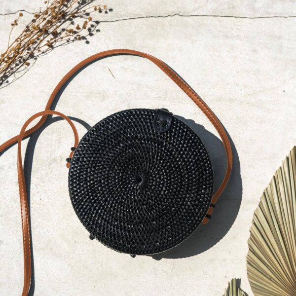 rattan tasche ate schwarz