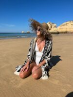 strand strohhut schwarz hitam