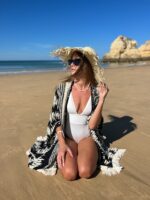 strand strohhut schwarz hitam 3