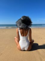 strand strohhut schwarz hitam 4