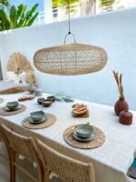 boho rattan lampe ufo xl 25x80 3