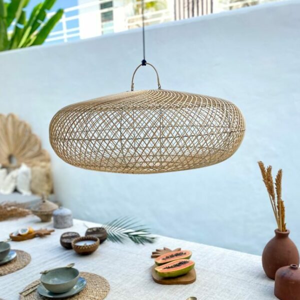 boho rattan lampe ufo xl 25x80 3