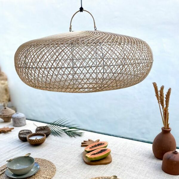 boho rattan lampe ufo xl 25x80 4