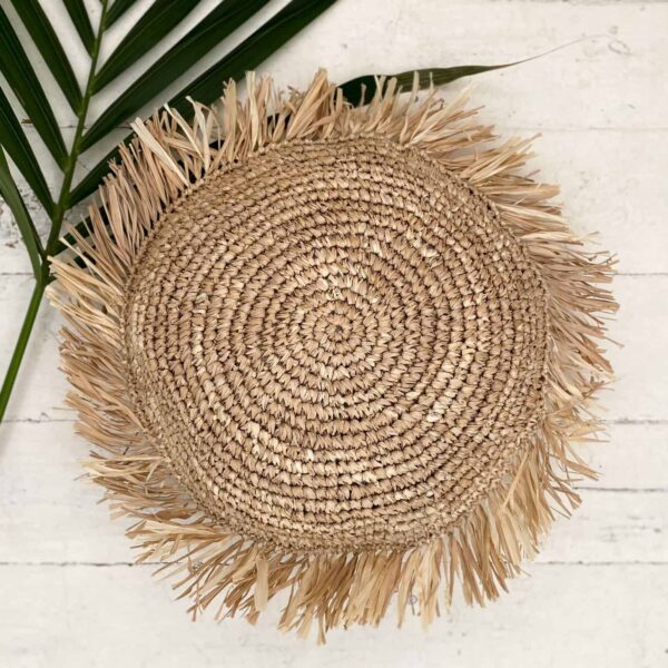 runde raffia kissenbezug m