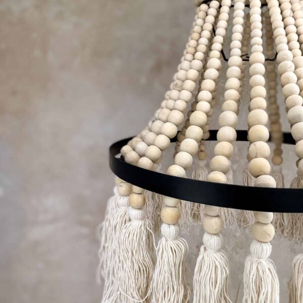 holzperlen kronleuchter raya