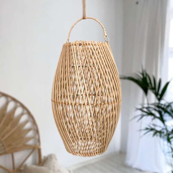 boho rattan lampe api 30x20