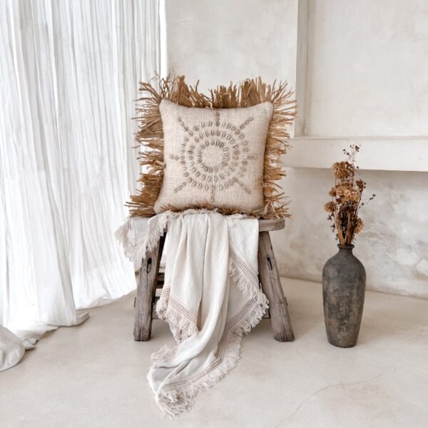 boho kissenbezug mit muscheln aris 5