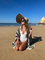 breite krempe strand strohhut saman braun