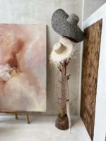 breite krempe strand strohhut saman schwarz