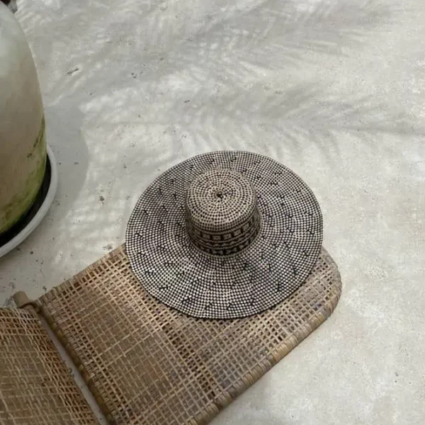 breite krempe strand strohhut saman schwarz 2