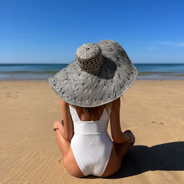 breite krempe strand strohhut saman schwarz 4