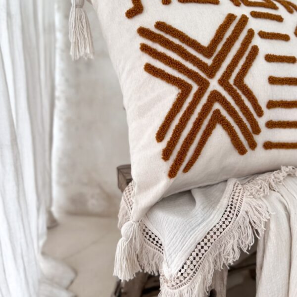 rechteckige boho kissenbezug linda