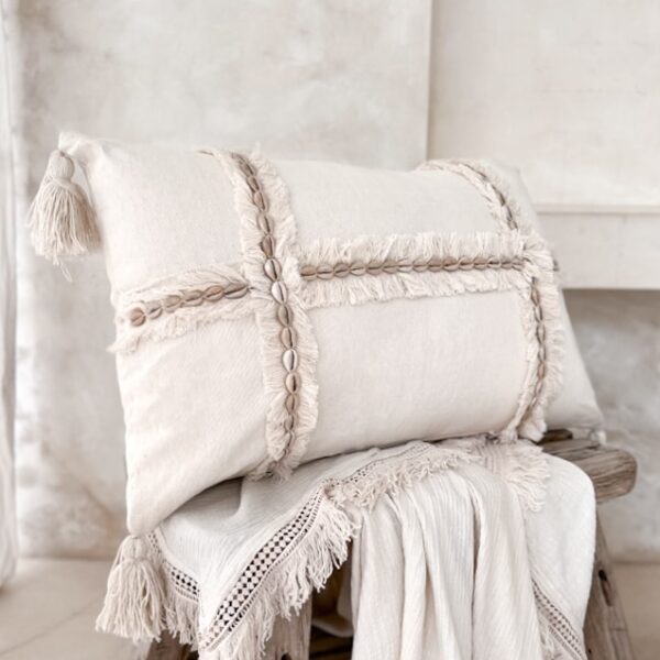 rechteckige boho kissenbezug mit muscheln emi 2