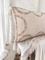 rechteckige boho kissenbezug mit muscheln nina