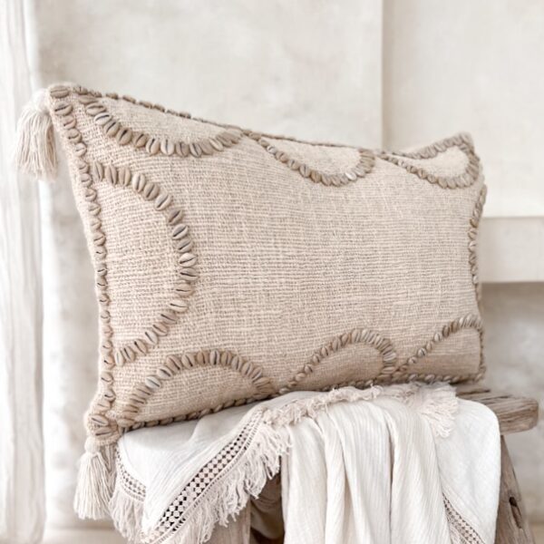 rechteckige boho kissenbezug mit muscheln nina 2