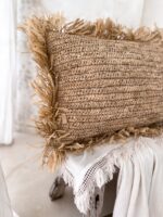 rechteckige raffia kissenbezug
