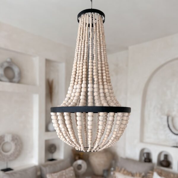holzperlen kronleuchter ari 3