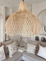 boho rattan lampe flower l 50x60 4