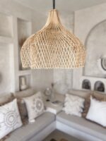 boho rattan lampe flower m 35x40 2