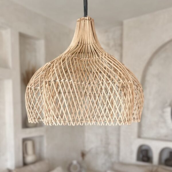 boho rattan lampe flower m 35x40 2