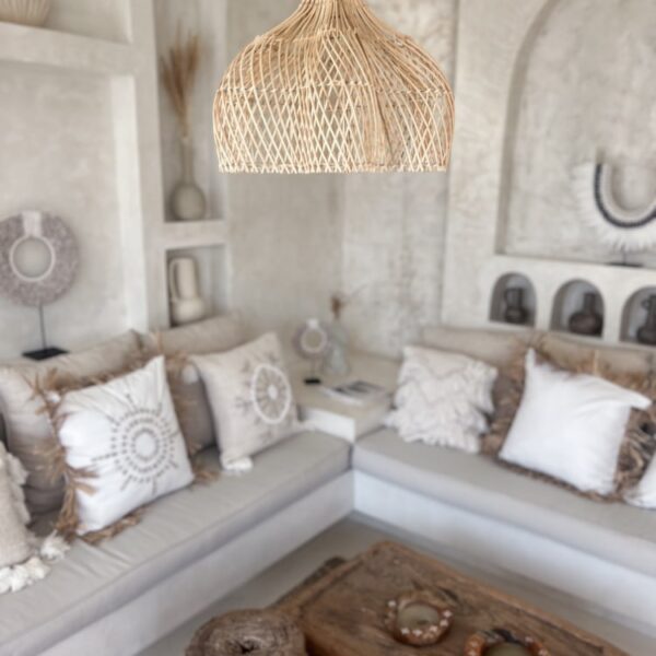 boho rattan lampe flower m 35x40 3