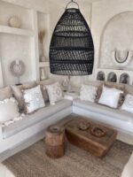 boho rattan lampe suren schwarz s 45x30