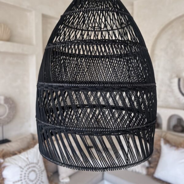 boho rattan lampe suren schwarz s 45x30 6