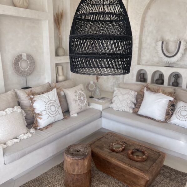 boho rattan lampe suren schwarz s 45x30