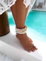 muschel fusskette etno beige