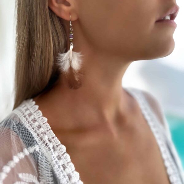 ohrringe mit braunen federn boho nel