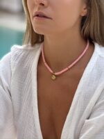 naszyjnik choker shell rozowy 2.jpg