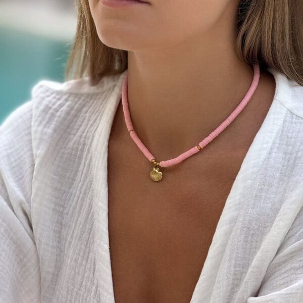 naszyjnik choker shell rozowy 2.jpg
