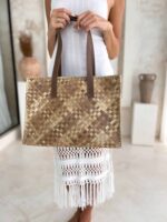 torebka shoperka w pepitke brazowa 4.jpg